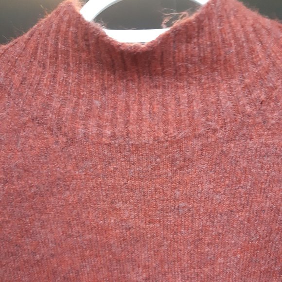 Brick Red Oversized Turtle Neck Sweater - Picture 3 of 5